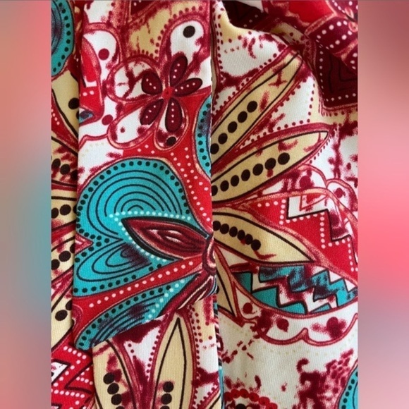 Neesha Red Floral Print Skirt Small Medium Bohemian Paisley Festival - Picture 3 of 4